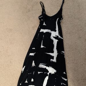 Black/white hi low dress